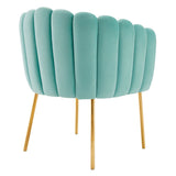 23 Inch Channel Tufted Performance Velvet Armchair