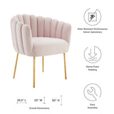 23 Inch Channel Tufted Performance Velvet Armchair