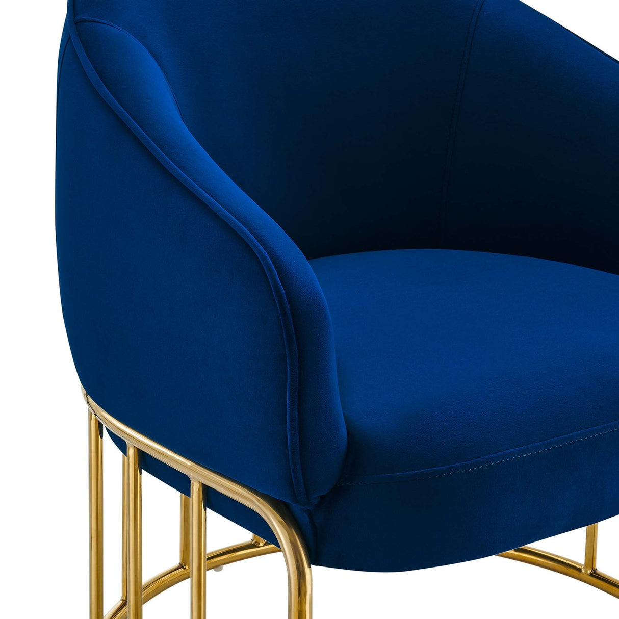 24 Inch Performance Velvet Armchair with Gold Stainless Steel Base