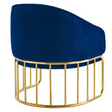 24 Inch Performance Velvet Armchair with Gold Stainless Steel Base