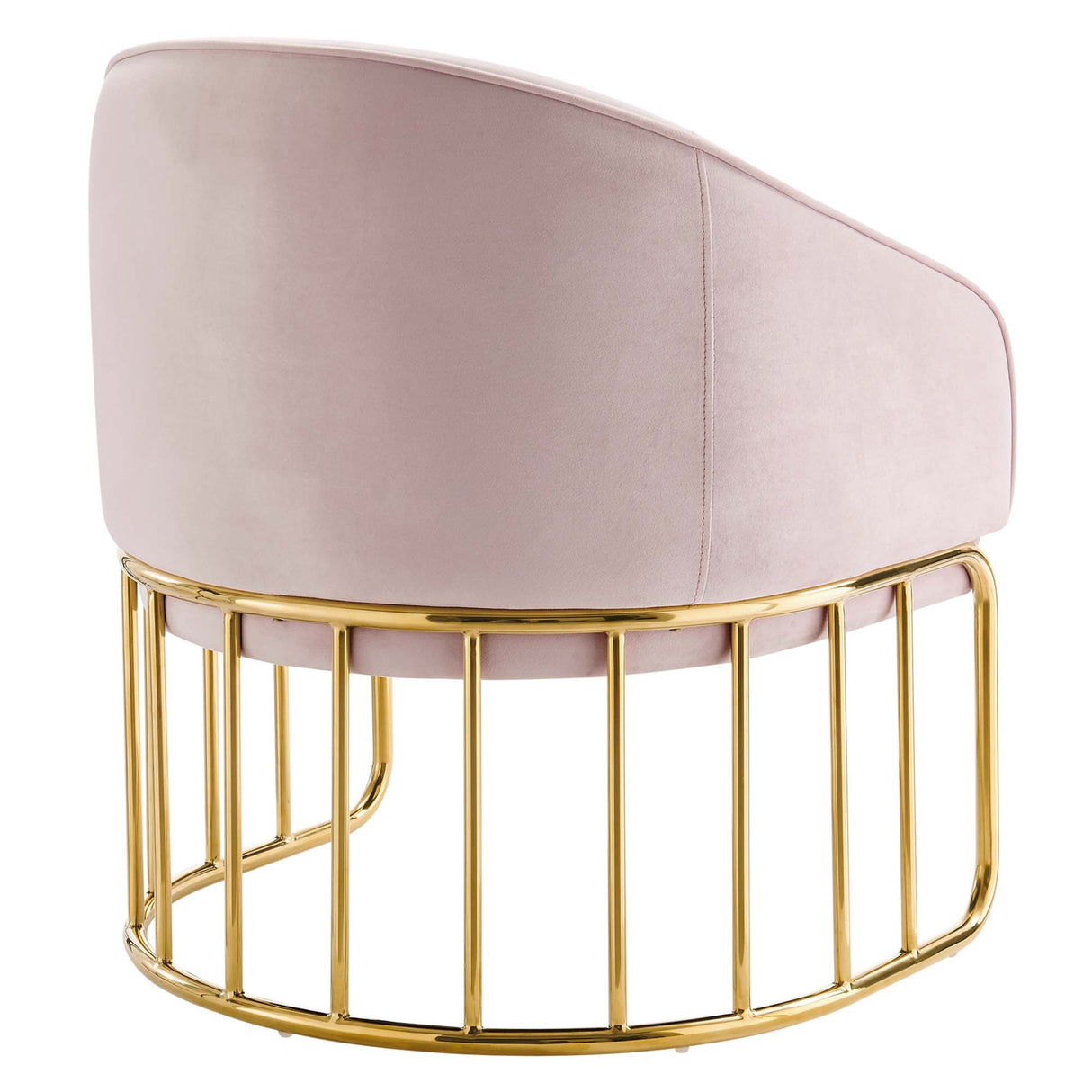 24 Inch Performance Velvet Armchair with Gold Stainless Steel Base