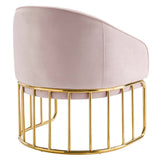 24 Inch Performance Velvet Armchair with Gold Stainless Steel Base