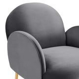 32 Inch Performance Velvet Armchair with Gold Stainless Steel Legs