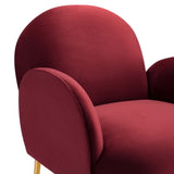 32 Inch Performance Velvet Armchair with Gold Stainless Steel Legs