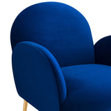 32 Inch Performance Velvet Armchair with Gold Stainless Steel Legs