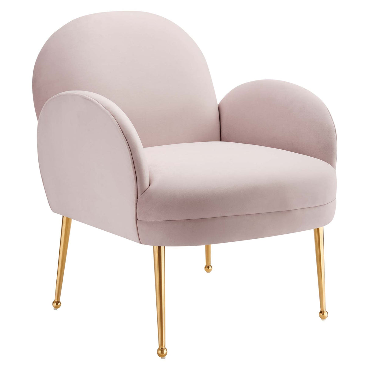 32 Inch Performance Velvet Armchair with Gold Stainless Steel Legs