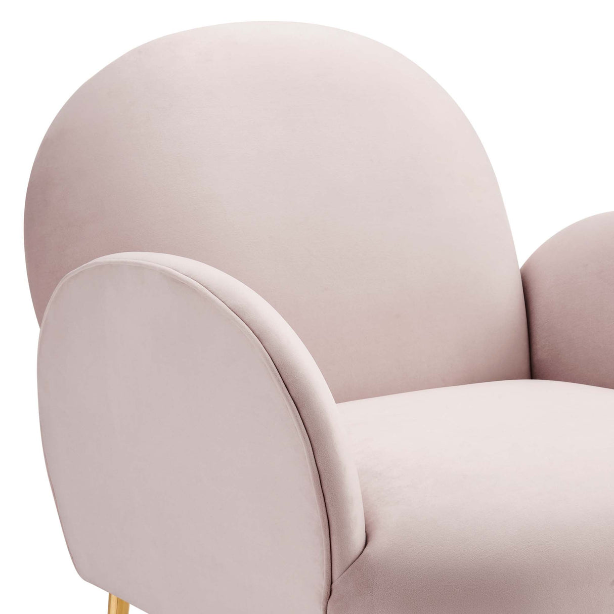 32 Inch Performance Velvet Armchair with Gold Stainless Steel Legs