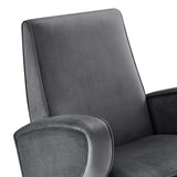 31 Inch Performance Velvet Swivel Chair with Stainless Steel Base