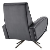 31 Inch Performance Velvet Swivel Chair with Stainless Steel Base
