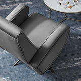 31 Inch Performance Velvet Swivel Chair with Stainless Steel Base