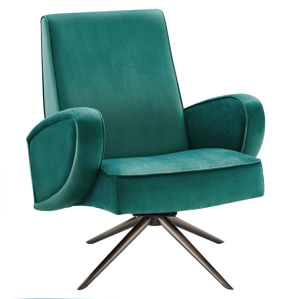 31 Inch Performance Velvet Swivel Chair with Stainless Steel Base