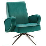 31 Inch Performance Velvet Swivel Chair with Stainless Steel Base