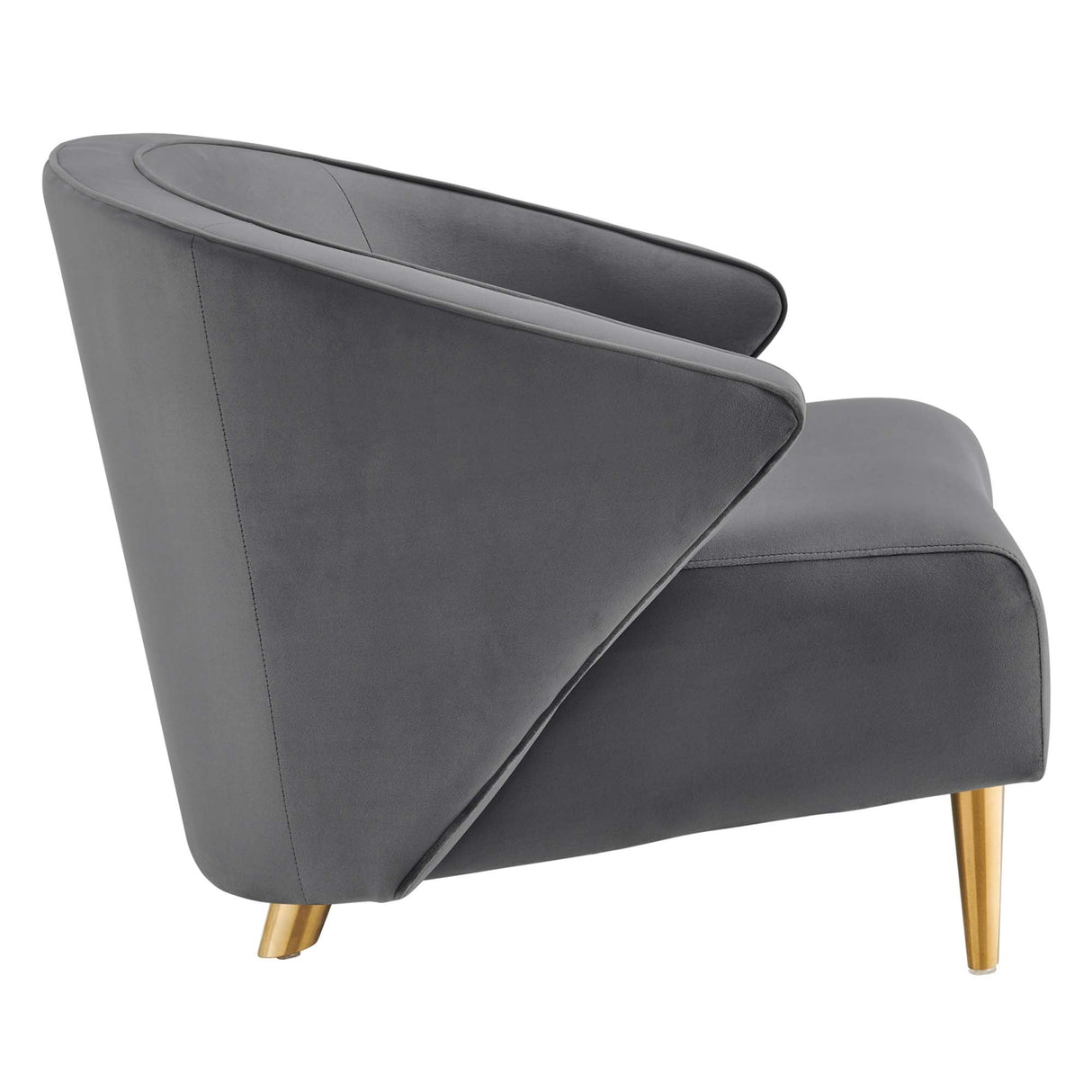 31 Inch Performance Velvet Armchair with Brushed Gold Legs