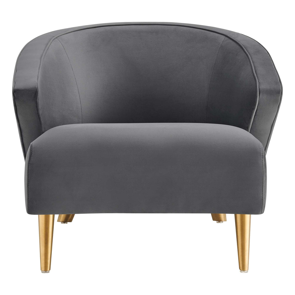 31 Inch Performance Velvet Armchair with Brushed Gold Legs