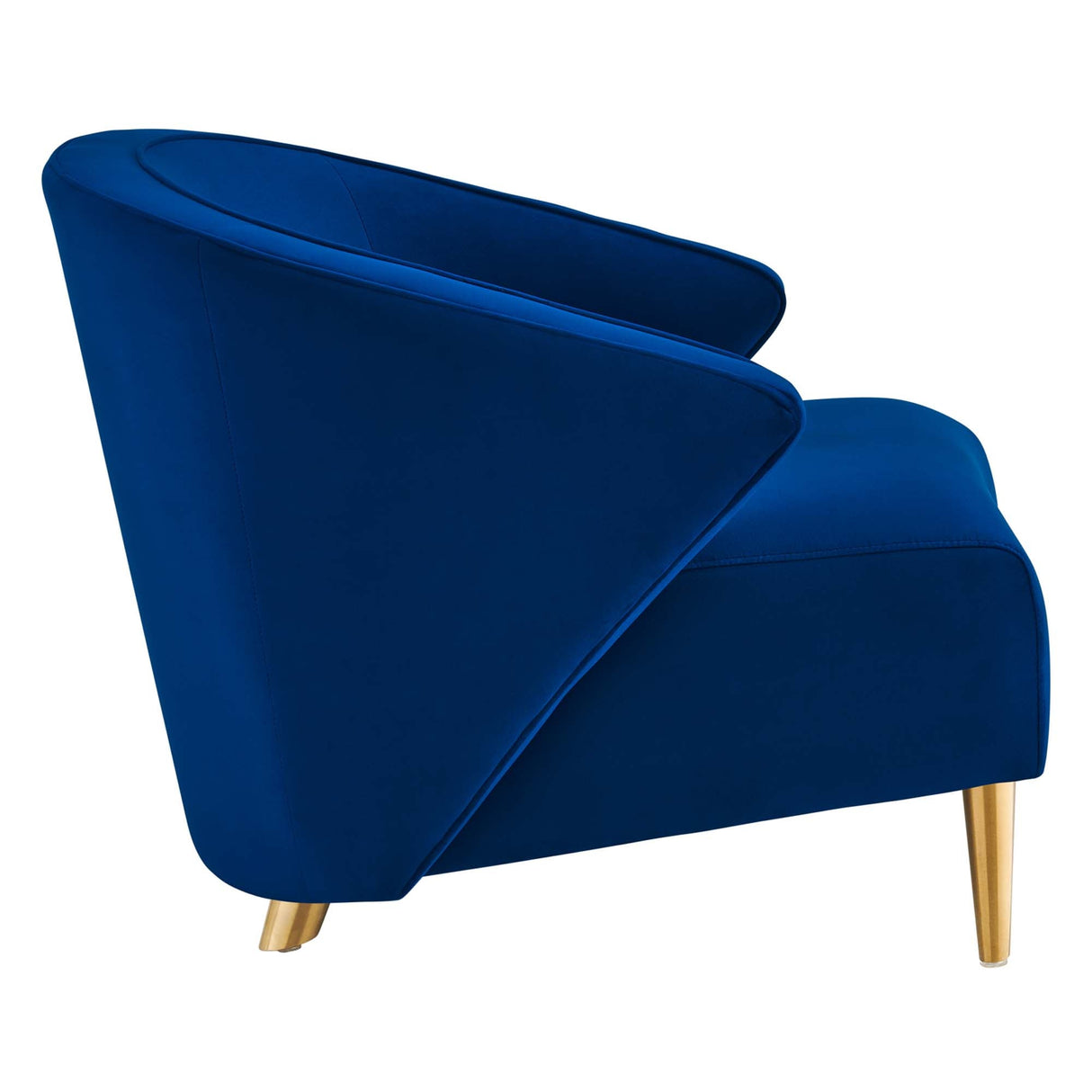 31 Inch Performance Velvet Armchair with Brushed Gold Legs