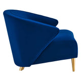 31 Inch Performance Velvet Armchair with Brushed Gold Legs