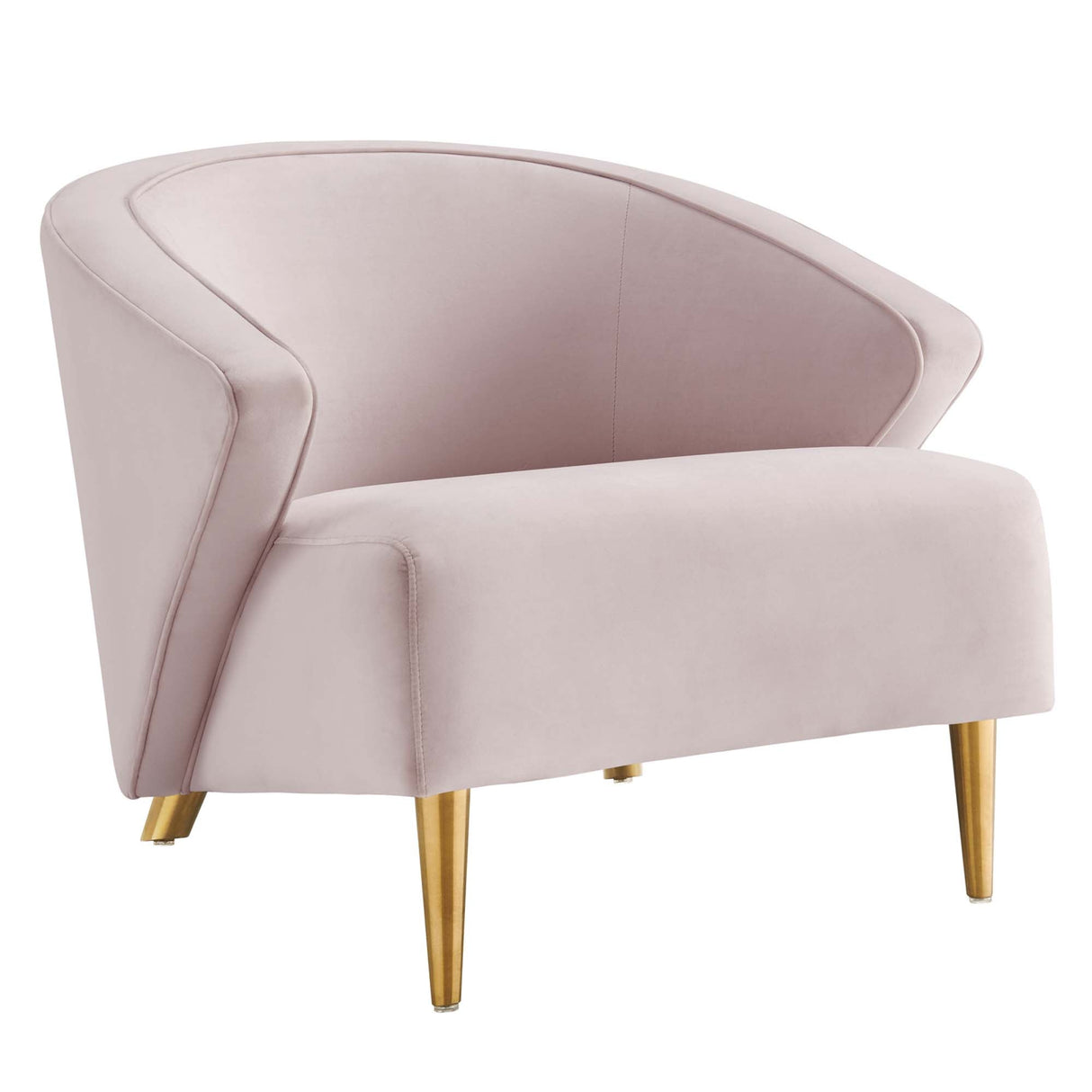 31 Inch Performance Velvet Armchair with Brushed Gold Legs