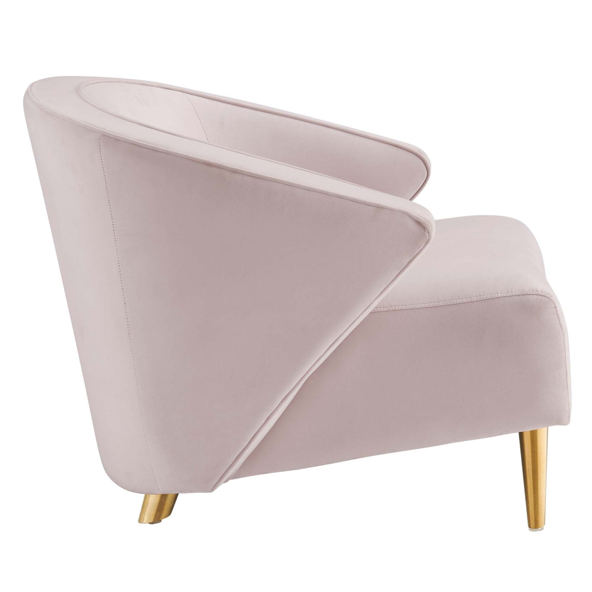 31 Inch Performance Velvet Armchair with Brushed Gold Legs
