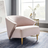 31 Inch Performance Velvet Armchair with Brushed Gold Legs