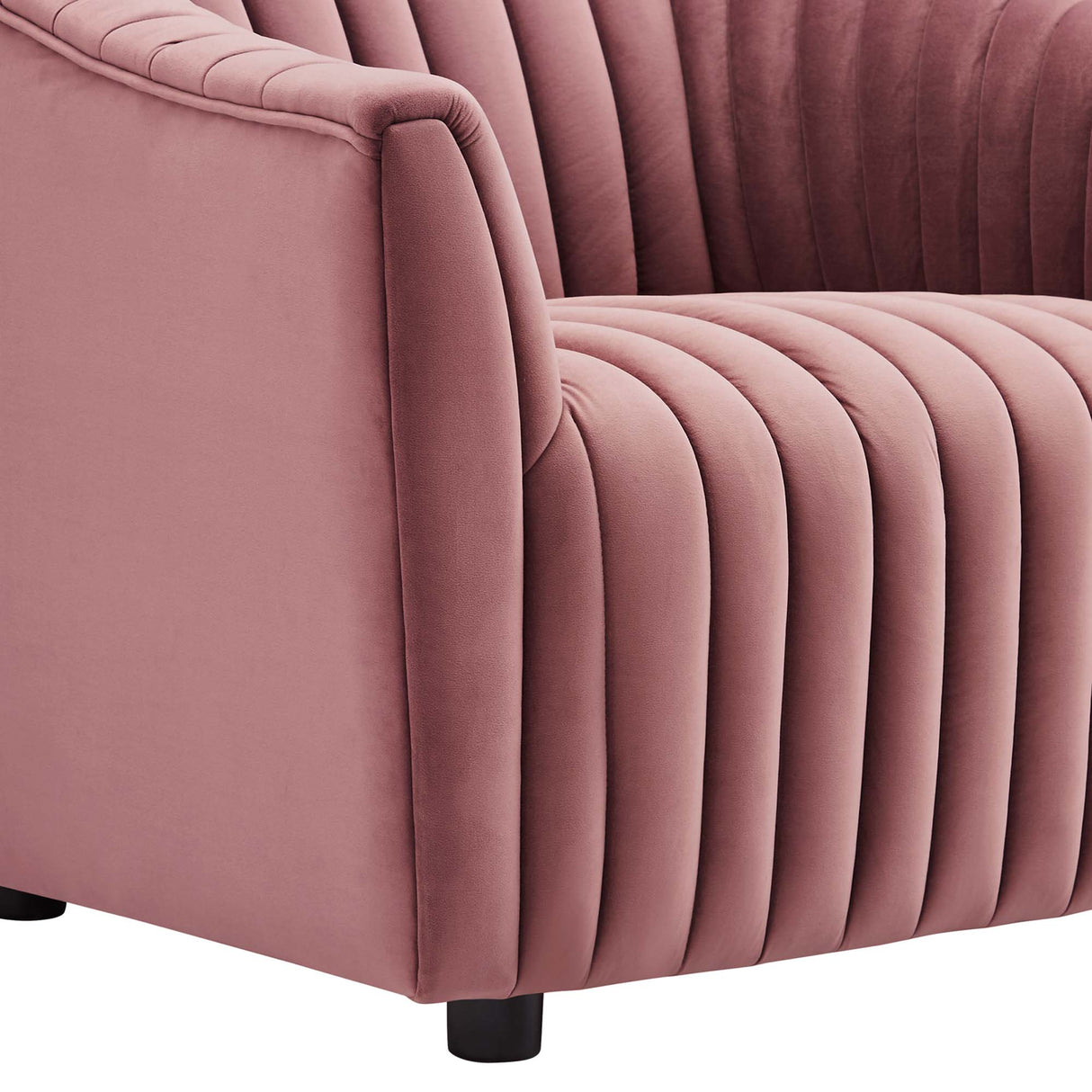 36 Inch Channel Tufted Performance Velvet Armchair