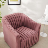 36 Inch Channel Tufted Performance Velvet Armchair