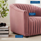 36 Inch Channel Tufted Performance Velvet Armchair