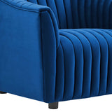 36 Inch Channel Tufted Performance Velvet Armchair