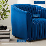 36 Inch Channel Tufted Performance Velvet Armchair