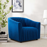 36 Inch Channel Tufted Performance Velvet Armchair