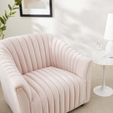 36 Inch Channel Tufted Performance Velvet Armchair