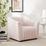 36 Inch Channel Tufted Performance Velvet Armchair