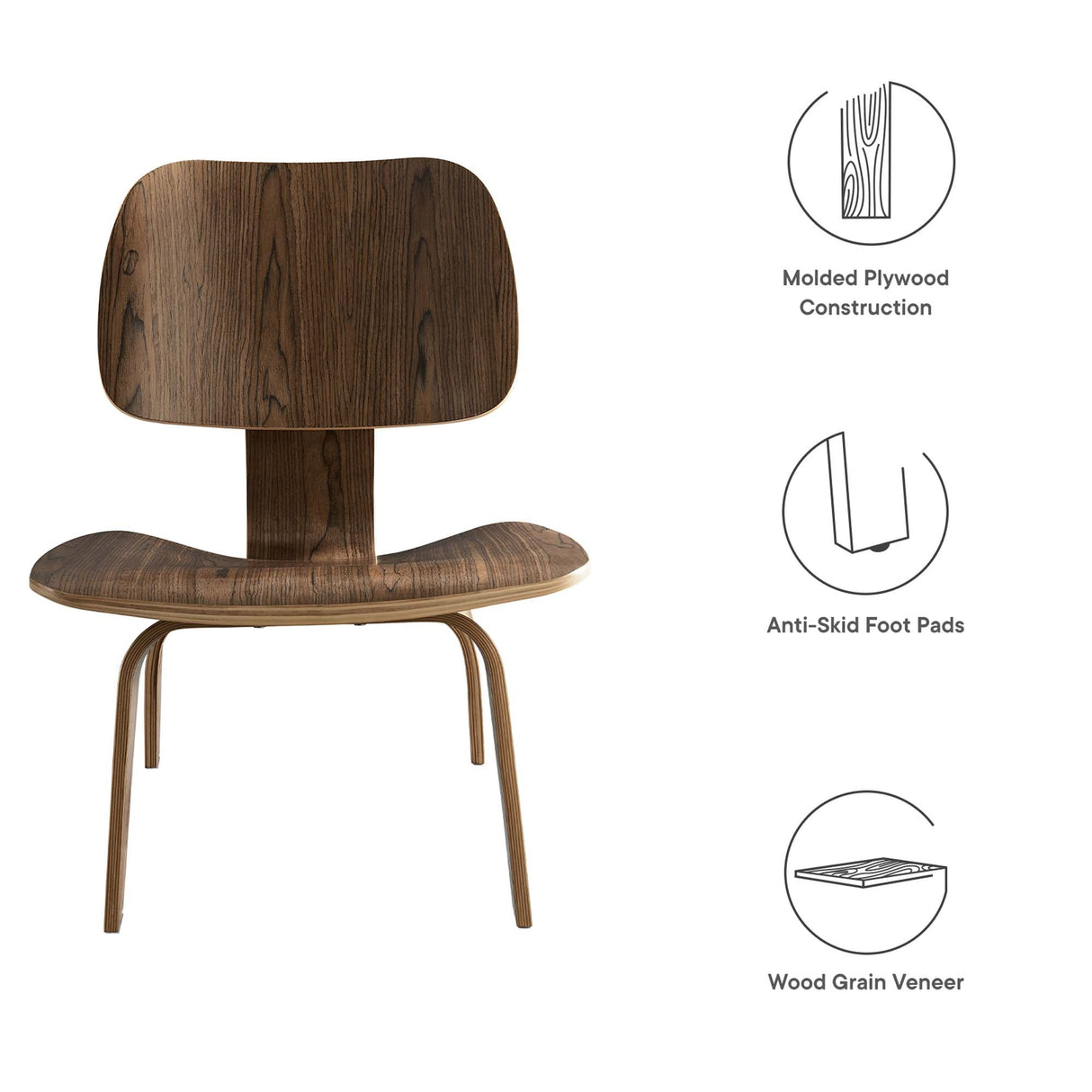 22 Inch Mid-Century Molded Plywood Lounge Chair