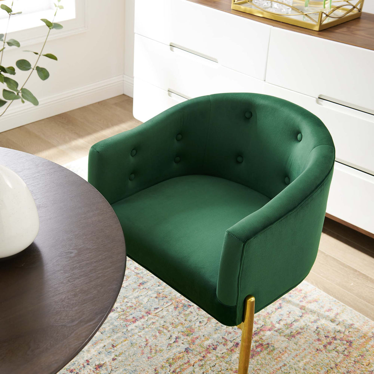 26 Inch Tufted Performance Velvet Accent Chair Set of 2