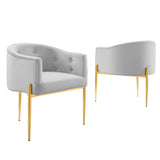 26 Inch Tufted Performance Velvet Accent Chair Set of 2
