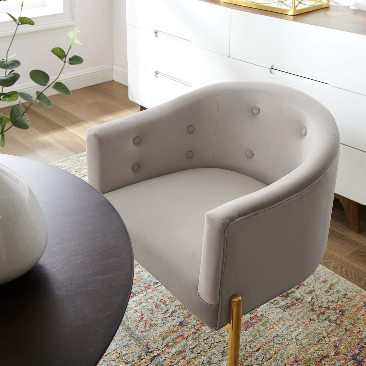 26 Inch Tufted Performance Velvet Accent Chair Set of 2