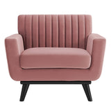36 Inch Channel Tufted Performance Velvet Armchair