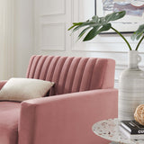 36 Inch Channel Tufted Performance Velvet Armchair