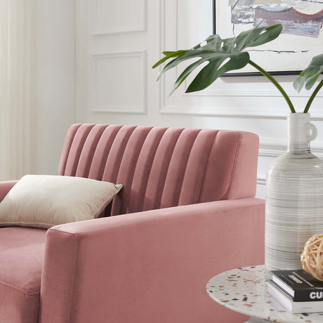 36 Inch Channel Tufted Performance Velvet Armchair