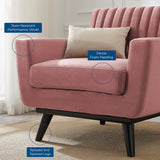 36 Inch Channel Tufted Performance Velvet Armchair