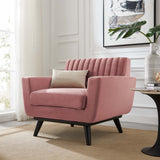 36 Inch Channel Tufted Performance Velvet Armchair