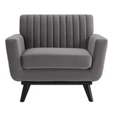 36 Inch Channel Tufted Performance Velvet Armchair