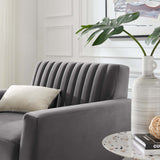 36 Inch Channel Tufted Performance Velvet Armchair