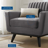 36 Inch Channel Tufted Performance Velvet Armchair