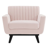 36 Inch Channel Tufted Performance Velvet Armchair