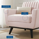 36 Inch Channel Tufted Performance Velvet Armchair