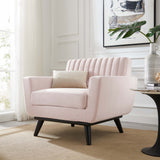36 Inch Channel Tufted Performance Velvet Armchair