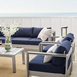 8-Piece Aluminum Outdoor Sectional Sofa Set with Removable Cushions and Modular Design