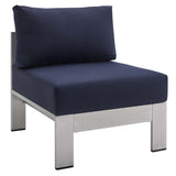 8-Piece Aluminum Outdoor Sectional Sofa Set with Removable Cushions and Modular Design
