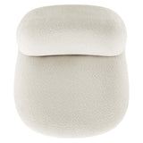 31 Inch Boucle Fabric Swivel Chair in Ivory