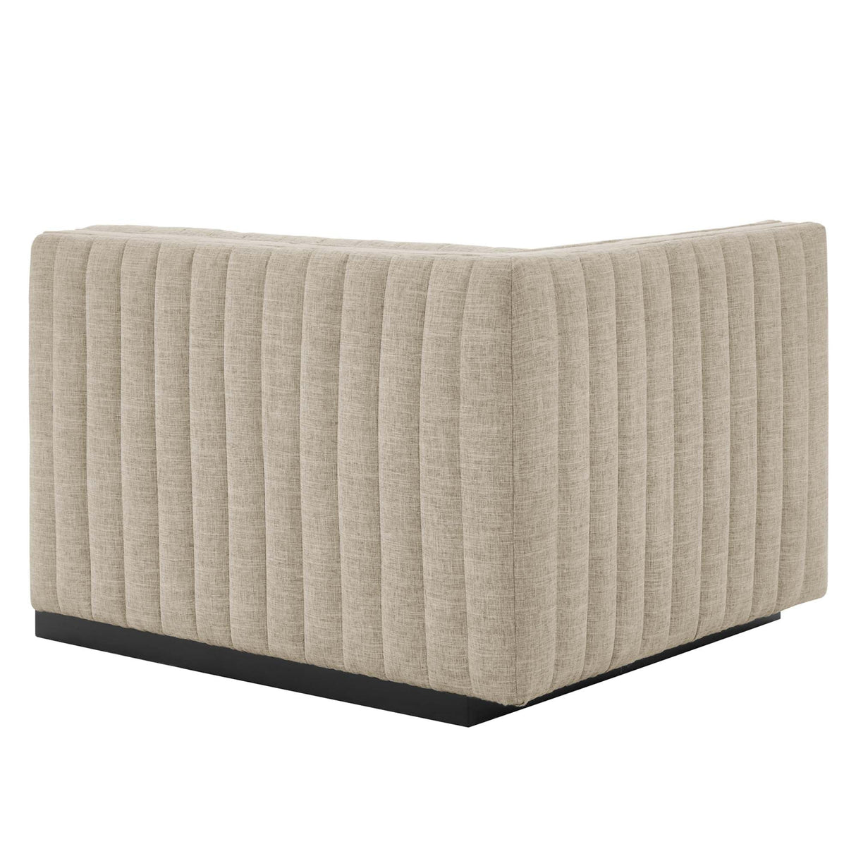 Channel Tufted Upholstered Fabric Left-Arm Sectional Chair 37 Inch